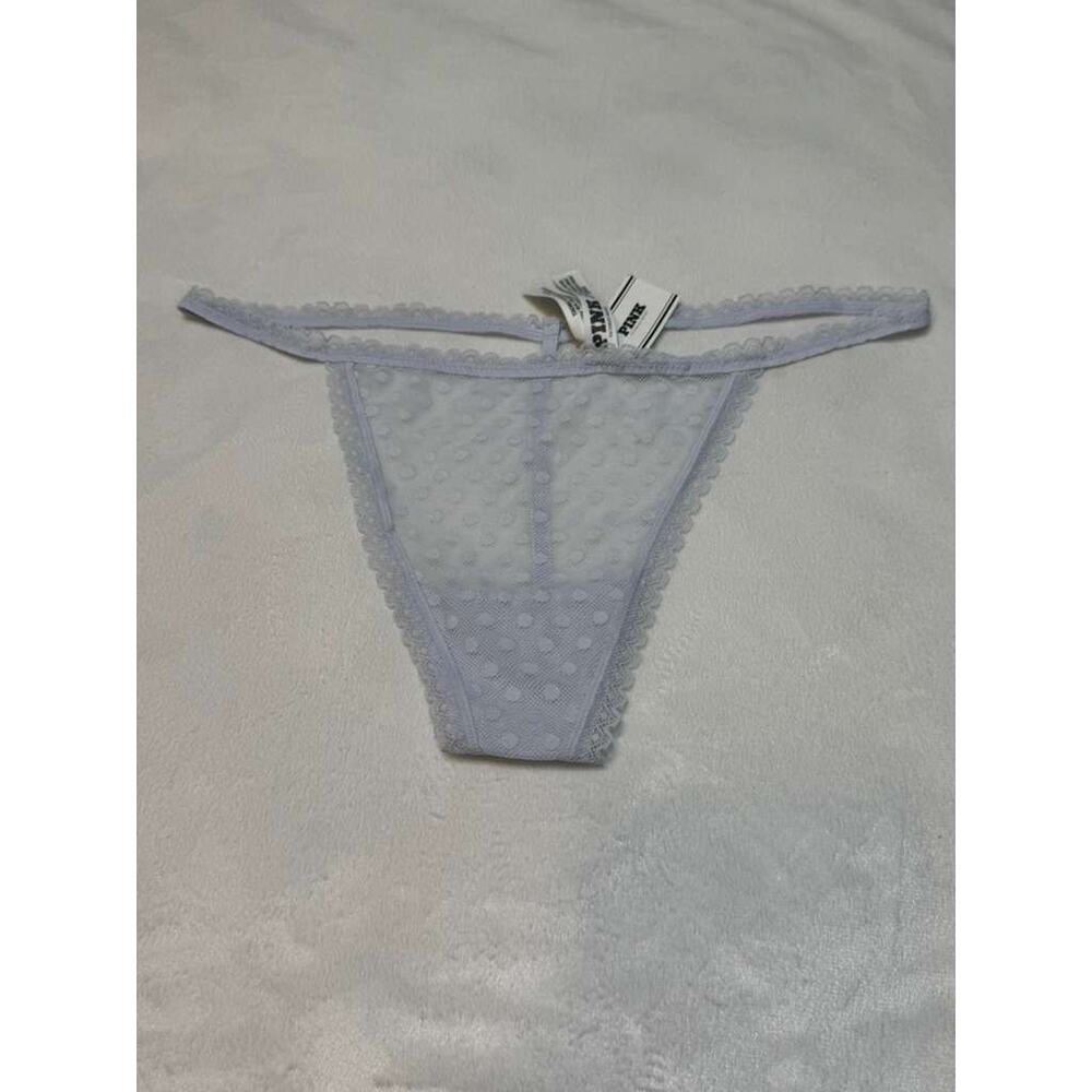 Victoria's Secret Blue Floral Lace V-String Thong Panty - Size 2XL - NWT